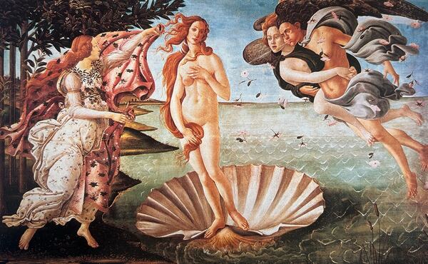 Krása a vôňa priťahujú človeka už tisícročia. Sandro Botticeli: Zrodenie Venuše.