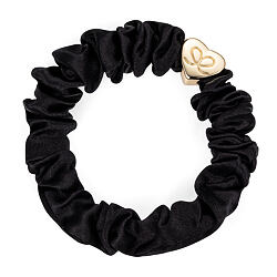 By Eloise London Gold Heart Silk Scrunchie