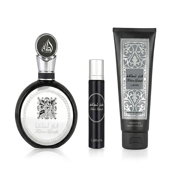 Lattafa Pride Fakhar Black EDP 100 ml + EDP MINI 12 ml + SG 100 ml (man)